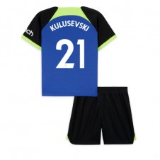 Tottenham Hotspur Dejan Kulusevski #21 Bortedraktsett Barn 2022-23 Kortermet (+ korte bukser)